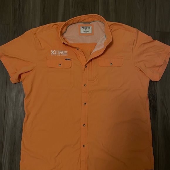 Poncho Men's Casual Peach Button Down Shirt - Picture 1 of 6